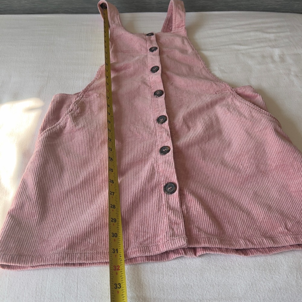 Love Tree Pink Corduroy Button Front Pinafore Overall Dress Large D4002 - Picture 8 of 11